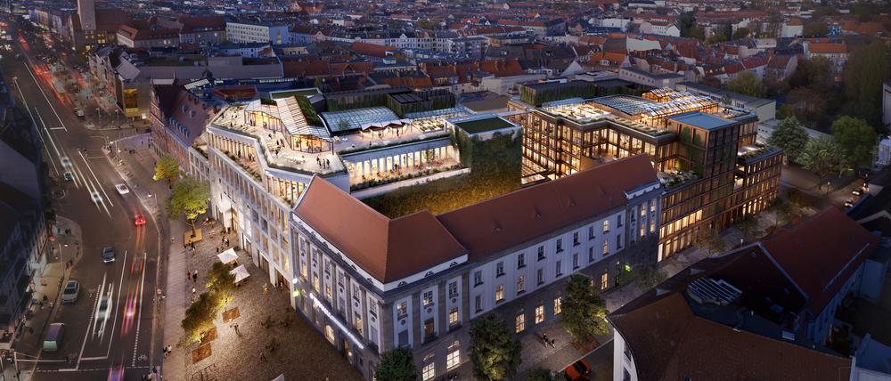 „Kalle Neukölln“, ein geplanter Warenhausumbau eines Karstadt-Haues, in Neukölln (Karl-Marx-Straße).