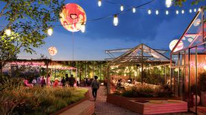 Ein neuer Besuchermagnet in Berlin-Neukölln: Die Dachterrasse des Kalle Neukölln.