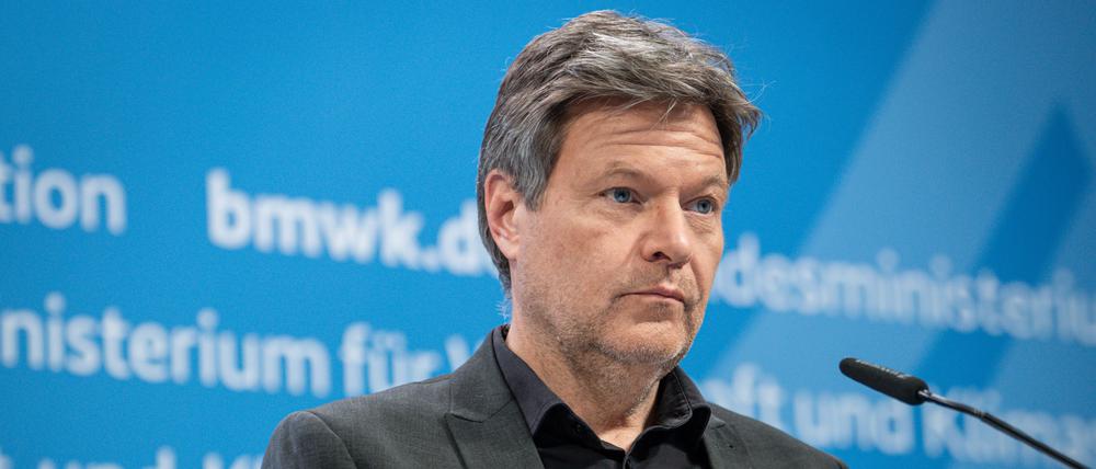 Bundeswirtschaftsminister Robert Habeck bei einer Pressekonferenz im April 2024 in Berlin.
