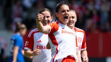 Womöglich jubeln die Fußballerinnen des FC Bayern bereits am Freitag. Sollte Wolfsburg patzen, wären die Münchnerinnen vorzeitig Meister.