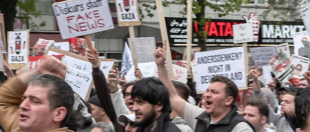 Kalifat-Demo auf dem Steindamm in Hamburg (Archivbild).