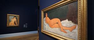 Museum Barberini Potsdam. Neue Barberini-Schau "Moderne Blicke". Amadeo Modigliani, "Auf der Seite liegender Fraunakt", 1917