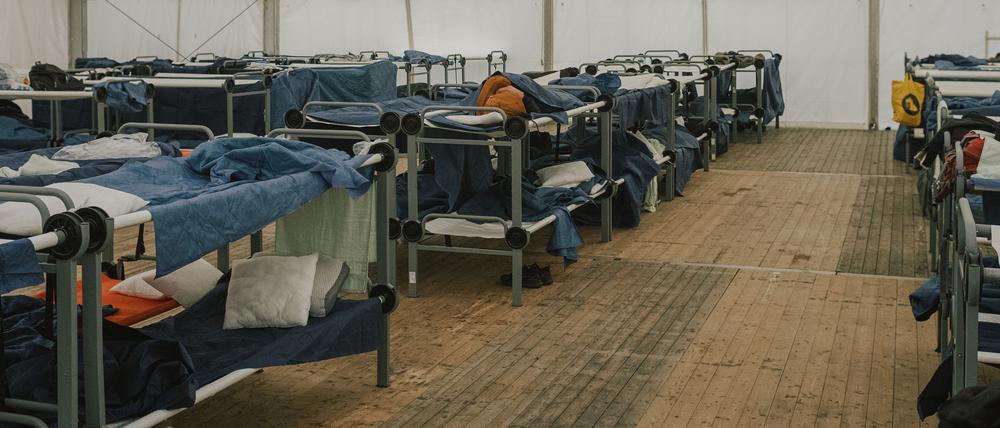 Ein Blick in das zentrale Asylbewerberankunftszentrum in Berlin-Reinickendorf. (Archiv 2023)