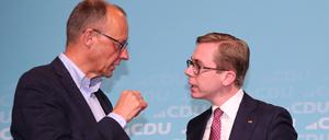 Unionschef Friedrich Merz mit dem CDU-Abgeordneten Philipp Amthor.