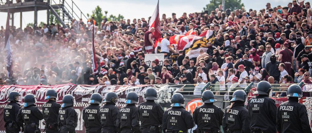 Das Regionalliga-Spiel zwischen dem BFC Dynamo und Energie Cottbus galt als Hochrisikospiel.
