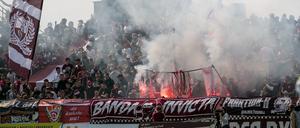 Ausschreitungen beim Heimspiel des BFC Dynamo gegen Energie Cottbus am 4. Mai 2024.