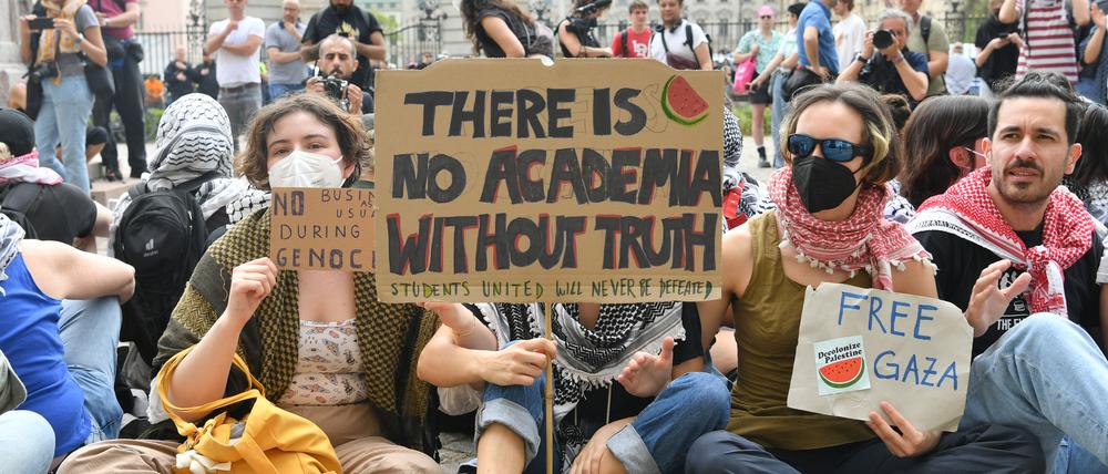 Neue Schwerpunkte. Studentische Proteste gegen den Krieg im Gazastreifen auf dem Gelände der Humboldt-Universität Berlin.