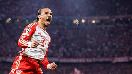 Leroy Sane vom FC Bayern München bejubelt seinen Treffer gegen Real Madrid.