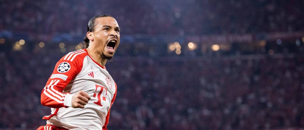 Leroy Sane vom FC Bayern München bejubelt seinen Treffer gegen Real Madrid.