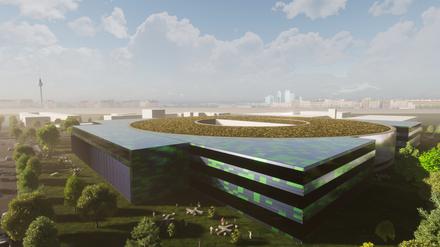 Blick in die Zukunft: So könnte der neue Ringbeschleuniger „Bessy III“ in Adlershof einmal aussehen – sofern er denn kommt.