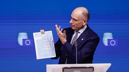 Enrico Letta, früherer italienischer Premier, erläutert seinen Bericht zur Zukunft des EU-Binnenmarkts. 