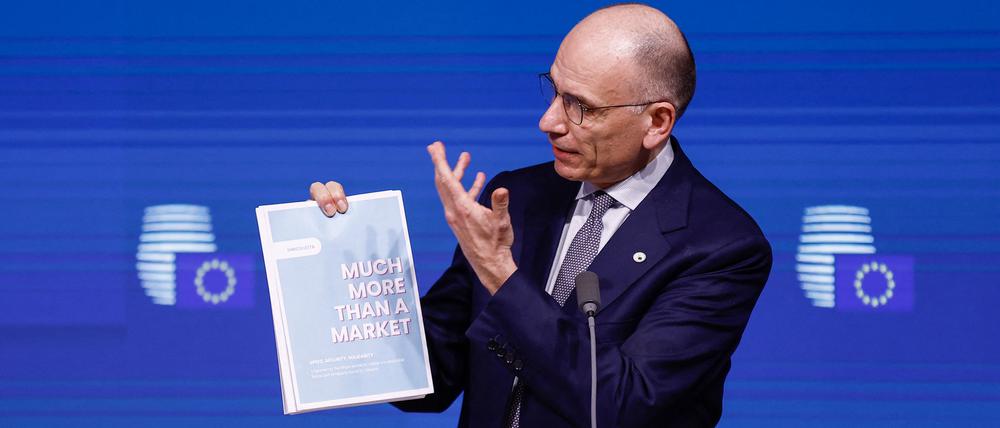 Enrico Letta, früherer italienischer Premier, erläutert seinen Bericht zur Zukunft des EU-Binnenmarkts. 