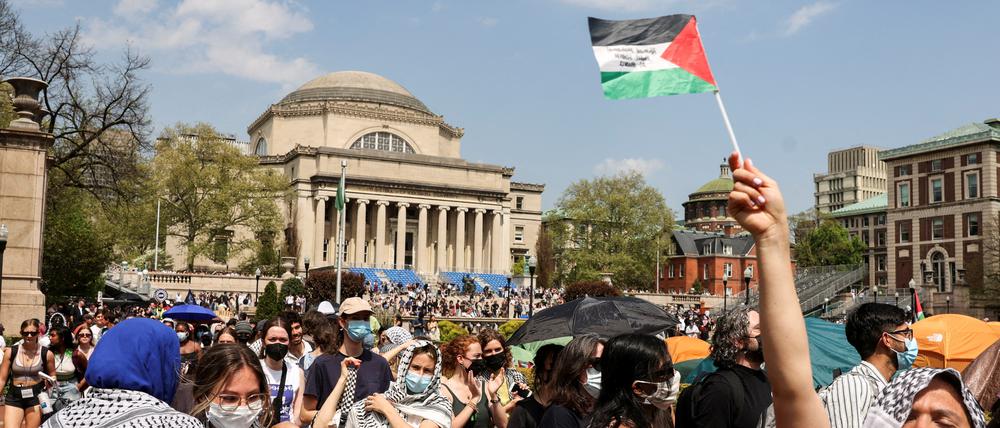 Propalästinensische Proteste an der Columbia University am 29. April 2024.