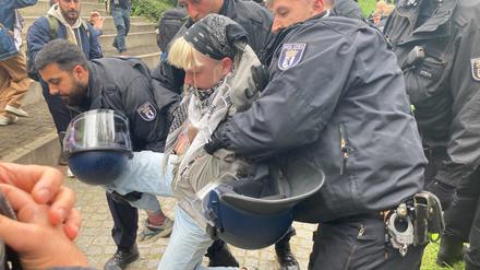 Räumung des Protestcamps an der FU Berlin.