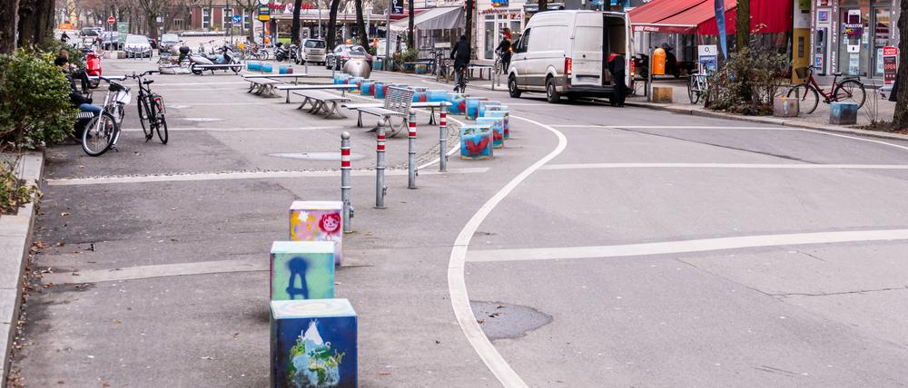 Begegnungszone Maaßenstraße in Berlin-Schöneberg.