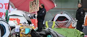 Im Mai errichteten Pro-Palästina-Aktivisten vor der Freien Universität in Dahlem ein Protestcamp. (Archivbild)