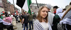 Greta Thunberg bei einer propalästinensischen Demo in Malmö am 9. Mai.