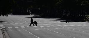 Wie leergefegt: Eine Hauptstraße in Buenos Aires während des Generalstreiks am Donnerstag.