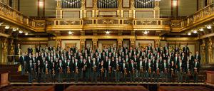 Die Wiener Philharmoniker in voller Besetzung.