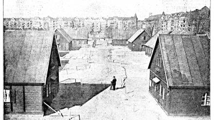 Neugebaute Notwohnungskolonie an der Schwedter Straße in der „Vossische Zeitung“ von 11. April 1920.