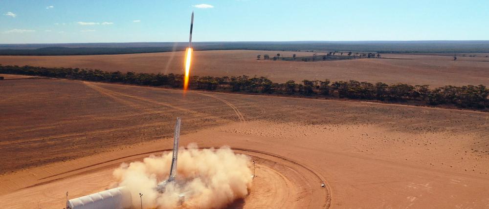 Start der Trägerrakete HyImpulse SR75 in Koonibba, Australien.