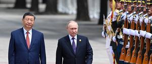 Russlands Präsident Wladimir Putin (r.) und Chinas Präsident Xi Jinping propagieren öffentlich die Freundschaft beider Staaten.