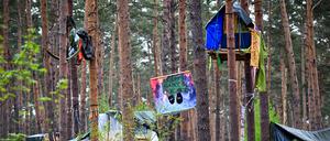 Das Protestcamp nahe dem Bahnhof Fangschleuse 