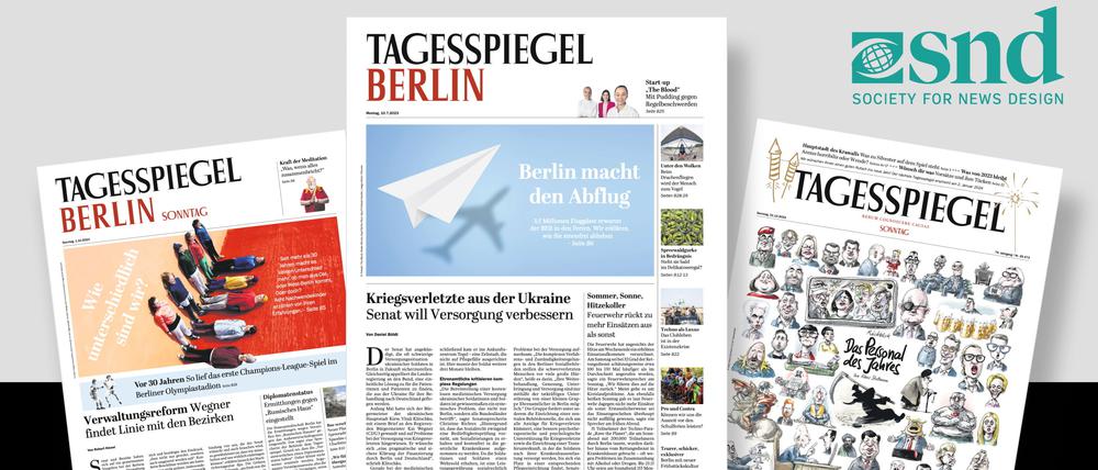 Mit diesen drei Seiten gewann der Tagesspiegel beim SND Award 2024.