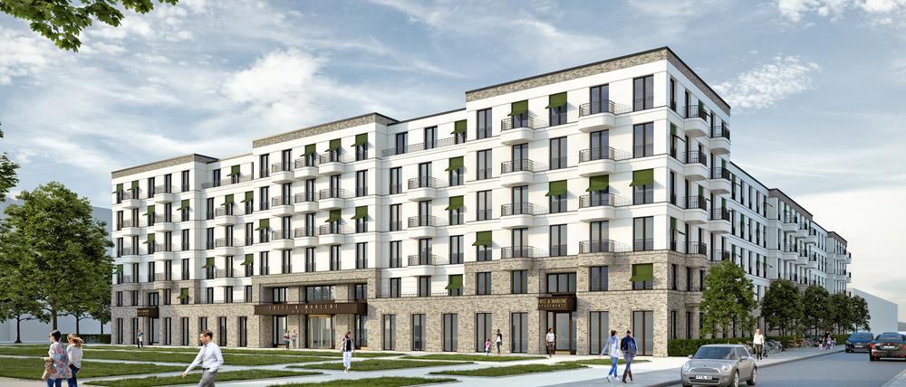 So soll der Neubau am Ahornplatz einmal aussehen.