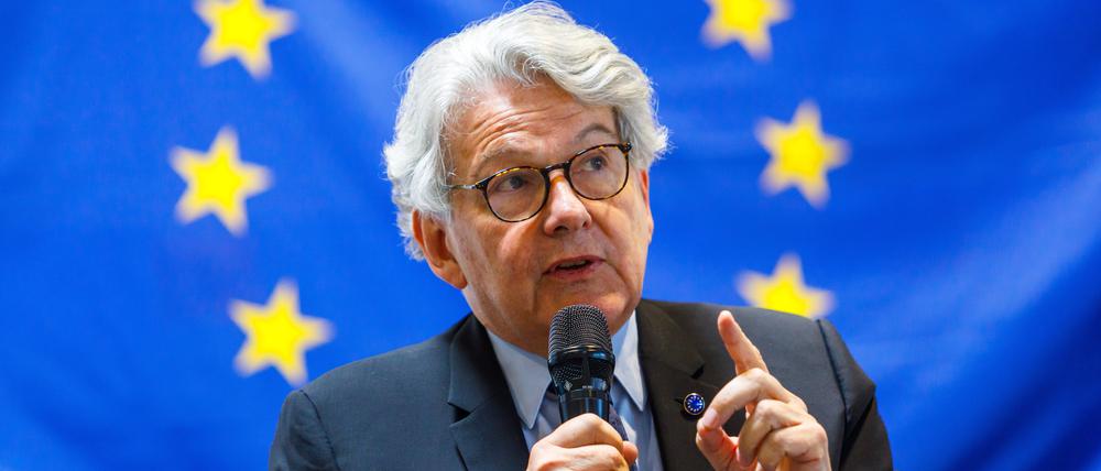 Der EU-Kommissar Thierry Breton besuchte am Freitag die Lausitz, um die Einrichtung eines "Net-Zero-Valley" zu unterstützen.Credits: Lausitzrunde/Andreas Franke