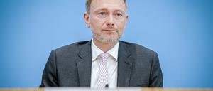 Christian Lindner (FDP), Bundesminister der Finanzen, bei einer Pressekonferenz. (Archivbild) 