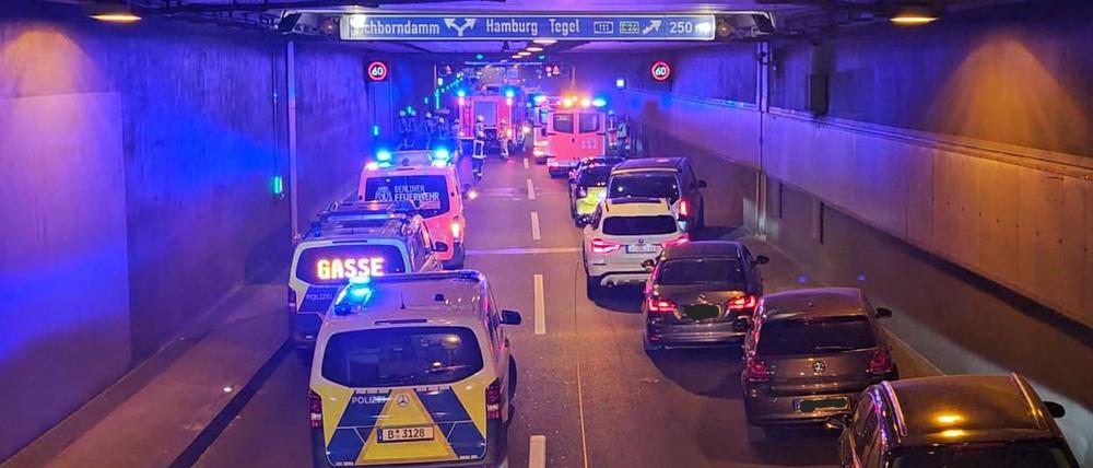 Der Tunnel zum Flughafen Tegel wurde am Sonntagnachmittag gesperrt.