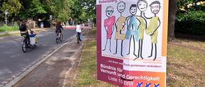 Wahlplakat des Potsdamer Bündnisses BfW in Babelserbg, Stahnsdorfer Straße.
