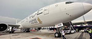 Die Boeing 777-300ER der Singapore Airlines nach der Notlandung in Bangkok.