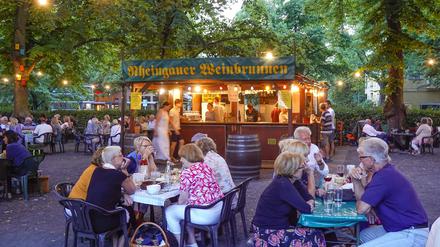 Der Weinbrunnen am Rüdesheimer Platz in Berlin-Wilmersdorf.