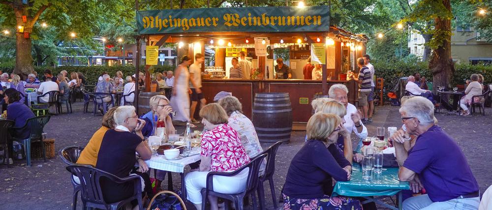 Der Weinbrunnen am Rüdesheimer Platz in Berlin-Wilmersdorf.