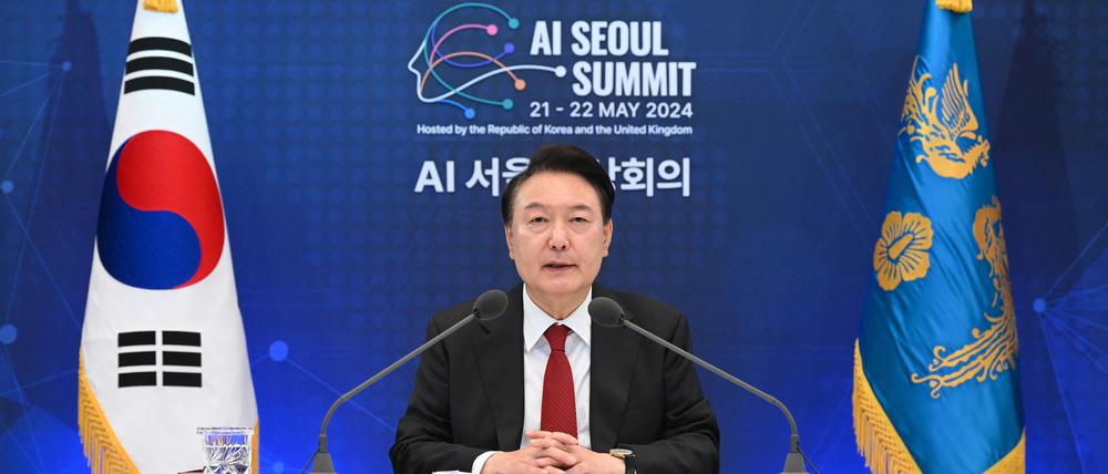 Südkoreas Präsident Yoon Suk Yeol diese Woche beim AI Seoul Summit in der südkoreanischen Hauptstadt.