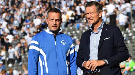 Herthas Geschäftsführer Tom Herrich (r.) mit Kay Bernstein, der im Januar dieses Jahres verstorben ist.