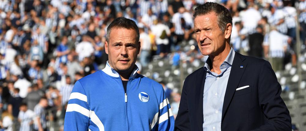 Herthas Geschäftsführer Tom Herrich (r.) mit Kay Bernstein, der im Januar dieses Jahres verstorben ist.