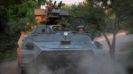 Ein ukrainischer Panzer in der Nähe von Bachmut am Donnerstag.