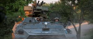 Ein ukrainischer Panzer in der Nähe von Bachmut am Donnerstag.