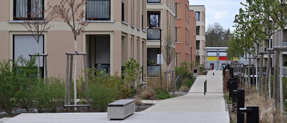 Das Wohnquartier auf dem ehemaligen Tramdepot an der Heinrich-Mann-Allee.