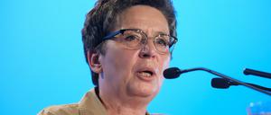 AfD-Politikerin Sylvia Limmer am 2023 auf der AfD-Europawahlversammlung in der Messe Magdeburg. 