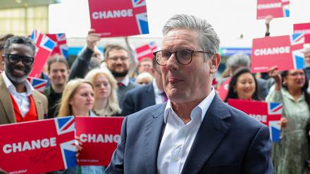 Oppositionschef Keir Starmer bei seinem Wahlkampfauftakt am Donnerstag dieser Woche.