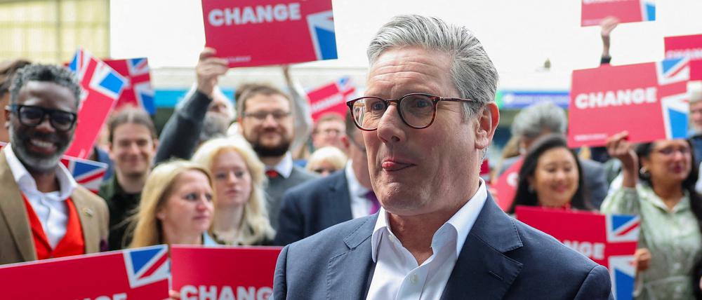 Oppositionschef Keir Starmer bei seinem Wahlkampfauftakt am Donnerstag dieser Woche.