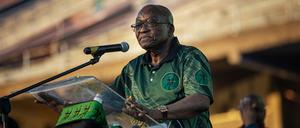 Der ehemalige südafrikanische Präsident und uMkhonto weSizwe (MK)-Führer Jacob Zuma hält eine Wahlkampfrede. (Archivbild)