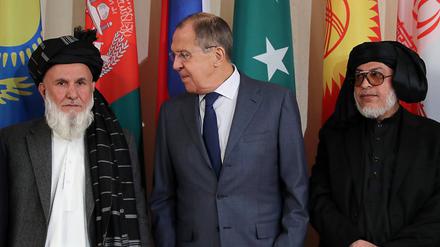 Russlands Außenminister Sergej Lawrow trifft sich schon seit vielen Jahren in Moskau mit Taliban-Vertretern. (Archivbild von 2018)  