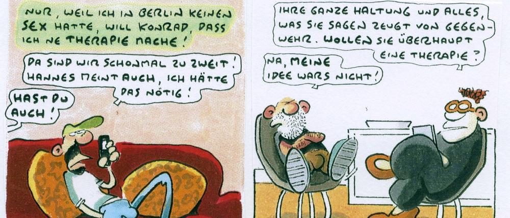 Ausschnitt aus Ralf Königs Comic "Harter Psücharter"