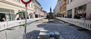 In der Brandenburger Straße wird derzeit gepflastert. 