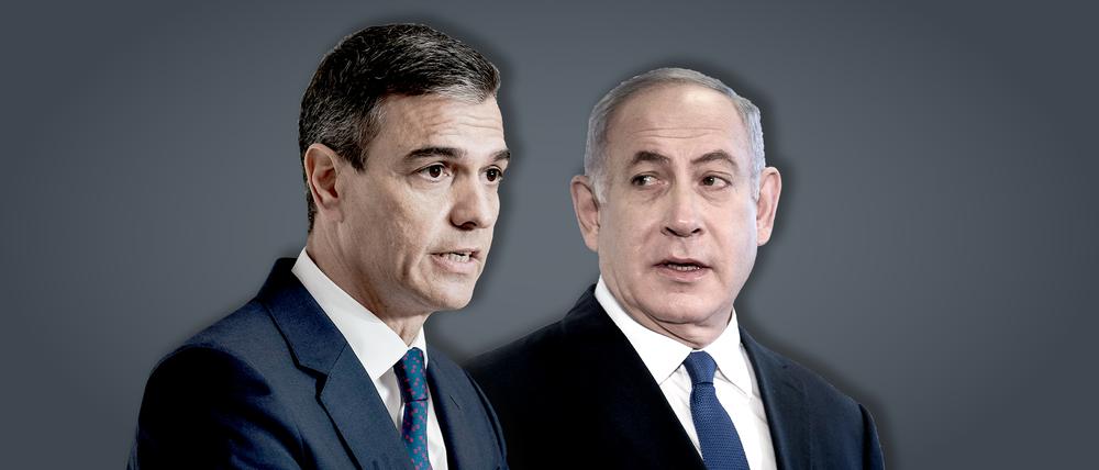 Im Streit: Spaniens Premierminister Pedro Sánchez (links) und Israels Benjamin Netanyahu.